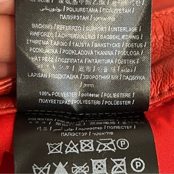 Guess faux leather vegan casual chino pant, red, sz 8, stretchy, NWOT - Picture 8 of 16